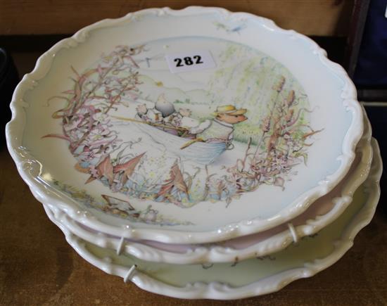 Six Doulton Wind in the Willows plates